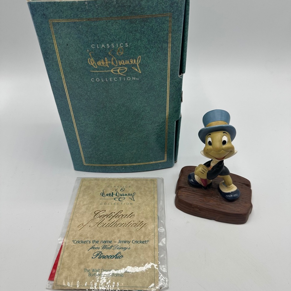 Walt Disney WDCC Jiminy Cricket Cricket's The Name Pinocchio Figurine Box 1993